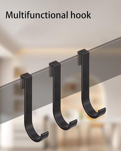 J Hook for Wire Shelving, 5pcs Aluminum Grid Hooks Heavy Duty S Hooks Hanging for Kitchenware Spoons Pans Pots Utensils Clothes Bags Towers Tools Plants(Black) in Kuwait
