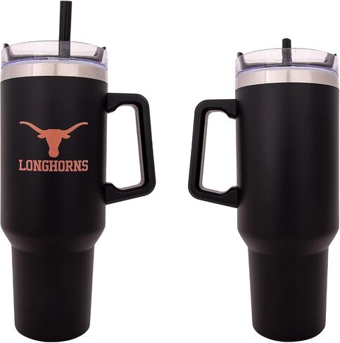 University Desert Cactus University Texas Longhorns ut austin مقبض كبير معزول من الفولاذ المقاوم للصدأ المقبض القابل لإعادة استخدام كوب مزدوج المسورة الساخنة المحفورة بالليزر (40 أوقية أونصة تومل) in Saudi Arabia