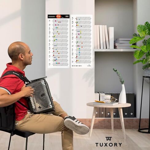 ملصق Learning Button Accordion مع الحبال والمقاييس والملاحظات ، دليل مرئي مع ألوان للمبتدئين والوسطيات ، يتضمن ملصقات الملاحظات (F/BB/EB)) in Saudi Arabia