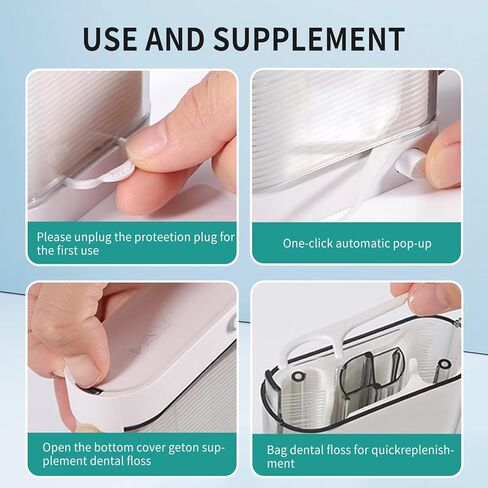 موزع اختيار خيط الأسنان ، 88 موزعًا لخطابًا مع مربعين [8 Count] حامل خيط الأسنان المحمول ، Total [104 Count] Floss for البالغين Home Travel Hotel in Kuwait