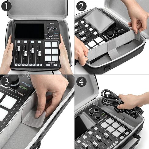 Geekria Audio Interface Carrying Case, Compatible with RØDE RØDECaster Duo, EVA Hard Shell Travel Bag (Dark Gray) in Saudi Arabia