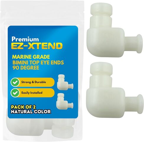 EZ-Xtend Bimini Top Internal Eye Ends 90 Degree - Nylon Bimini Top Hardware (Natural - Internal Eye Ends - Pair) in Kuwait