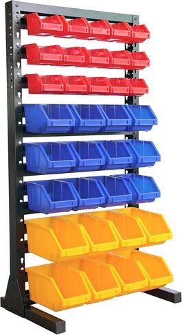 King's Rack Hanging Bin Rack Storage System Heavy Duty Steel Rack Organizer Shelving Unit w/ 35 Plastic Bins in 8 tiers in Saudi Arabia
