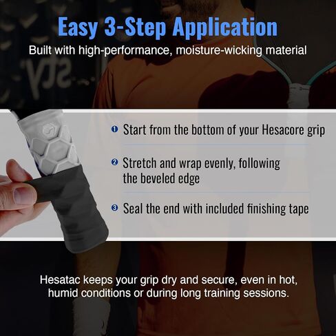 Hesatac Overgrip Tape – for Pickleball, Padel & Tennis – Made for Hesacore Grips – Sweat Absorbing, Soft, Anti-Slip, Stretchable Overgrip in Saudi Arabia