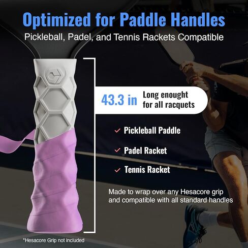 Hesatac Overgrip Tape – for Pickleball, Padel & Tennis – Made for Hesacore Grips – Sweat Absorbing, Soft, Anti-Slip, Stretchable Overgrip in Saudi Arabia