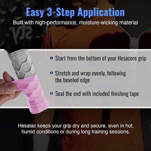 Hesatac Overgrip Tape – for Pickleball, Padel & Tennis – Made for Hesacore Grips – Sweat Absorbing, Soft, Anti-Slip, Stretchable Overgrip in Saudi Arabia