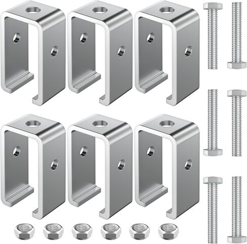 6 Pack Channel Trolley Track Intermediate Support Hanger Bracket for All 1-5/8" Strut Channel, Heavy-Duty Trolley Track Hanger Bracket in Saudi Arabia
