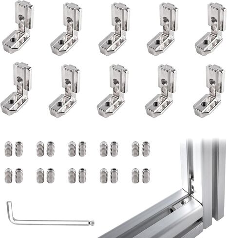 10 Sets Black 4040 Interior Corner Connector Kit – L-Shape Inside Bracket with Screws for 40 Series Aluminum Extrusion Rail, 8mm T Slot Extruded Aluminum Accessories in Saudi Arabia