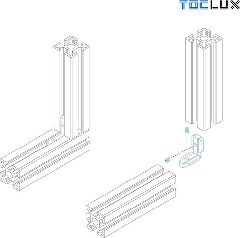 10 Sets Black 4040 Interior Corner Connector Kit – L-Shape Inside Bracket with Screws for 40 Series Aluminum Extrusion Rail, 8mm T Slot Extruded Aluminum Accessories in Saudi Arabia