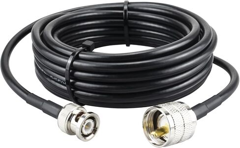 Boobrie 2-Pack Upgraded RG58 UHF PL259 to BNC Jumper Cable 11.8in UHF Male PL-259 to BNC Male Coaxial Cable 50 ohm Low Loss for Ham Radio, CB Radio in Saudi Arabia