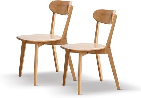 (Set of 2 pcs) Dining Chair FAS Grade Oak Made in North America Dirt-Free Solid Table Living Room Simple and Natural 46.5 * 54 * 80cm in Saudi Arabia