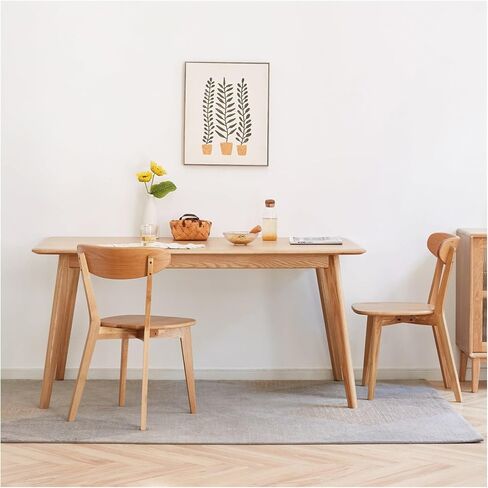 (Set of 2 pcs) Dining Chair FAS Grade Oak Made in North America Dirt-Free Solid Table Living Room Simple and Natural 46.5 * 54 * 80cm in Saudi Arabia