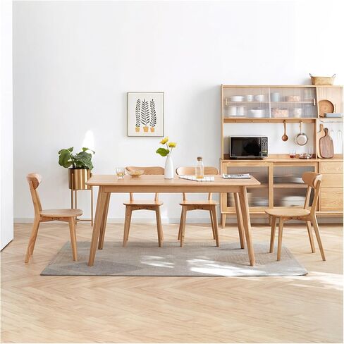 (Set of 2 pcs) Dining Chair FAS Grade Oak Made in North America Dirt-Free Solid Table Living Room Simple and Natural 46.5 * 54 * 80cm in Saudi Arabia