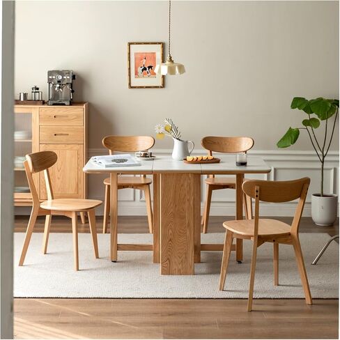 (Set of 2 pcs) Dining Chair FAS Grade Oak Made in North America Dirt-Free Solid Table Living Room Simple and Natural 46.5 * 54 * 80cm in Saudi Arabia