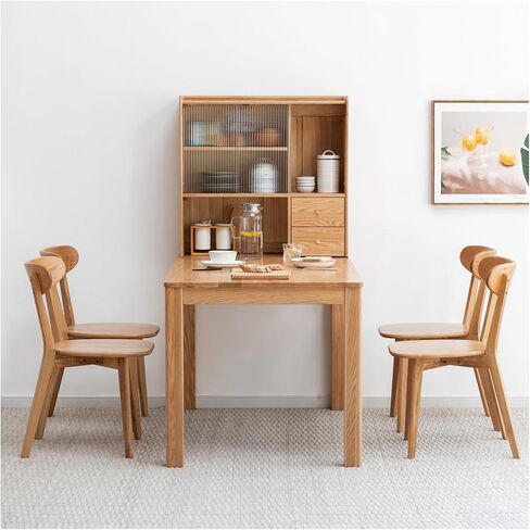(Set of 2 pcs) Dining Chair FAS Grade Oak Made in North America Dirt-Free Solid Table Living Room Simple and Natural 46.5 * 54 * 80cm in Saudi Arabia