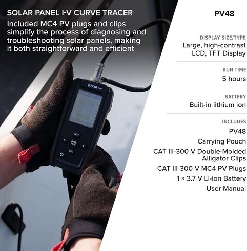 FLIR PV48 - TESTER SOLAR PANES و I -V منحنى مع قياسات درجة الحرارة - مصممة لتقييم الحد الأقصى للطاقة وكفاءة الألواح الشمسية in Saudi Arabia