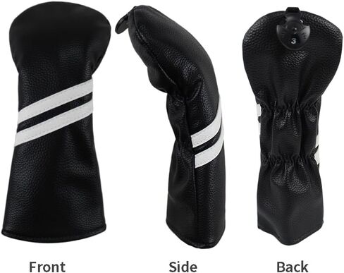 Scott Edward 3 PCS Golf Club Covers Pu Golf Headcovers Golf Club Protector Fit Well Driver و Fairway Wood Fit معظم نوادي الجولف الأسود الأبيض in Kuwait