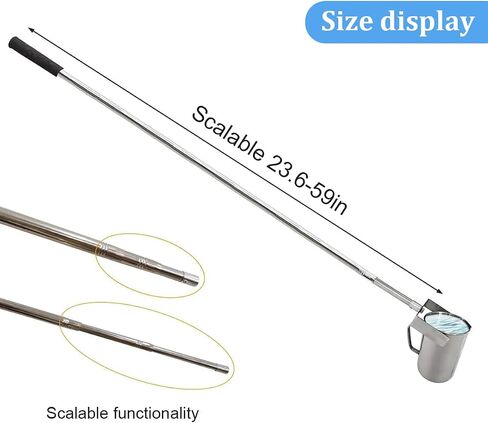 Telescopic Stainless Steel Wa-ter Sampling Pole, Extendable Water Sampler Dipper for Water Testing, Lab Sampling, Environmental Monitoring, Retractable Collection Rod with 500ml Measuring Beaker in Saudi Arabia