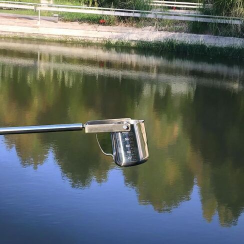 Telescopic Stainless Steel Wa-ter Sampling Pole, Extendable Water Sampler Dipper for Water Testing, Lab Sampling, Environmental Monitoring, Retractable Collection Rod with 500ml Measuring Beaker in Saudi Arabia