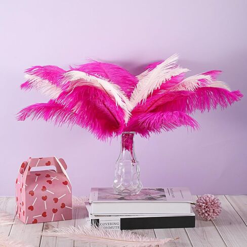 XunYee 60 Pcs 1920s Natural Ostrich Feathers Bulk 10-12 Inch/ 12-14 Inch Natural Large Feather for Wedding Dancing Birthday Party Centerpieces Carnival Decorations(Black White and Gold) in Kuwait