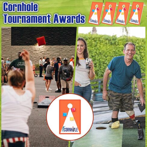 Weysat 4 Pack Cornhole Trophy Acrylic Cornhole Tournament Award Funny Medals Bulk Plaques Team Prize Gifts for Team Events Sports Contest Competition in Saudi Arabia