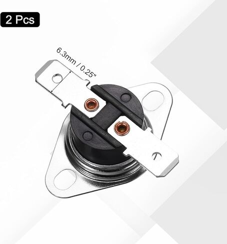 uxcell 2 Pcs KSD301 Thermostat 75°C/167°F 16A Normally Open N.O Adjust Snap Disc Temperature Switch for Microwaves,Oven,Coffee Maker,Bakelite Material in Saudi Arabia