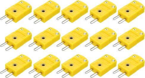 meccanixity k type typer thermocouple connectors male place adapter درجة حرارة عالية 120 درجة مئوية (248 درجة فهرنهايت) لمستشعر الاستشعار الحراري الداكن الأصفر 20pcs in Saudi Arabia