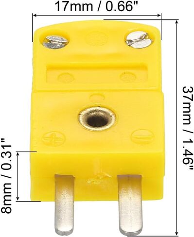 meccanixity k type typer thermocouple connectors male place adapter درجة حرارة عالية 120 درجة مئوية (248 درجة فهرنهايت) لمستشعر الاستشعار الحراري الداكن الأصفر 20pcs in Saudi Arabia