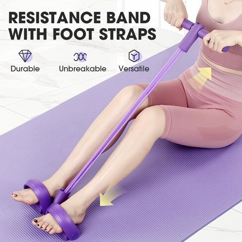 Multifunctional 6 Tube Elastic Yoga Resistance Bands for Waist Arm Leg Stretching, Affordable Training Aid, Latest Upgrade Sit Up Exercise Equipment for Women Men (Purple) in Saudi Arabia