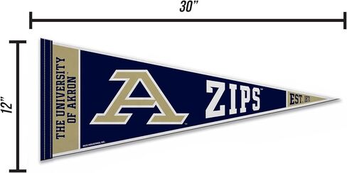 Rico Industries NCAA University of Akron Zips 12" x 30" Felt Wall Décor Pennant - Great for Home/Bed Room/Man Cave Décor in Saudi Arabia