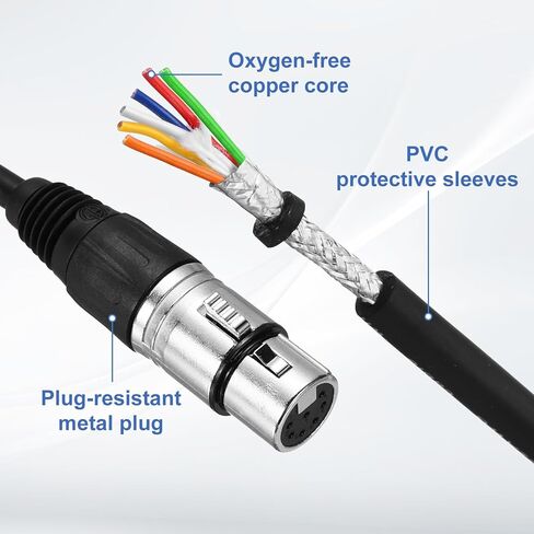 MECCANIXITY 7ft 7 Pin XLR Cable XLR Male to Female Adapter Microphone Cable for Stage Studio Cable in Saudi Arabia