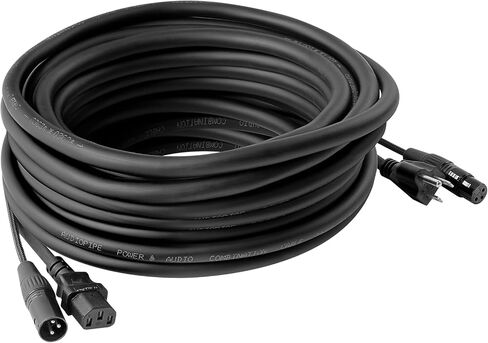 Audiopipe 33Ft Siamese Cable AC Power & XLR Microphone Cable (EX-PROX-SIM-10) with 14AWG Power Wire and 23AWG Audio Cable, Pure Copper, Heavy Duty, for Studios, Pro Sound, DJ's in Saudi Arabia