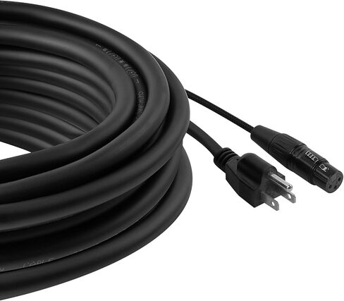 Audiopipe 33Ft Siamese Cable AC Power & XLR Microphone Cable (EX-PROX-SIM-10) with 14AWG Power Wire and 23AWG Audio Cable, Pure Copper, Heavy Duty, for Studios, Pro Sound, DJ's in Saudi Arabia