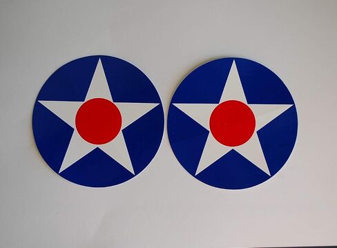 (2 Pack) US Army Air Corps USAAC Vinyl Stickers WWII Aircraft Roundel USAF USA 4" Diameter Decals (X2PS88) in Saudi Arabia
