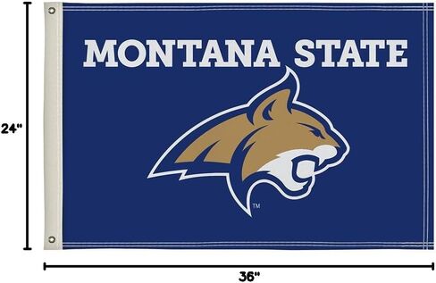 Montana State Bobcats 2' x 3' College Sports Printed Flag - NCAA Licensed - Nylon - School Banner (Blue, White, Gold, 2' x 3') in Kuwait