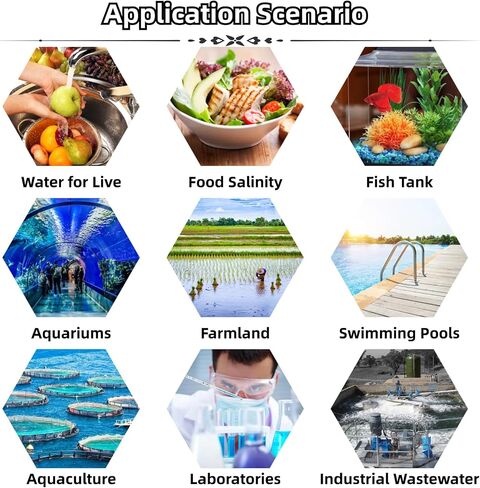 Water Tester for Saltwater, C-100 5 in 1 Salinity TDS EC Seawater Salinity Tester Digital Water Quality Tester with Backlight for Drinking Water, Aquarium, Swimming Pool in Saudi Arabia