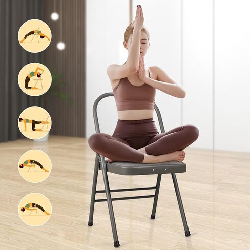 innolife yoga كرسي مساعد قابلة للطي قابلة للطي لليوغا لليوغا من أجل ABS & Core ، توازن قابلة للطي ، كرسي اليوغا ، المرونة وتدريب القوة وتخفيف آلام الظهر (أسود) in Saudi Arabia