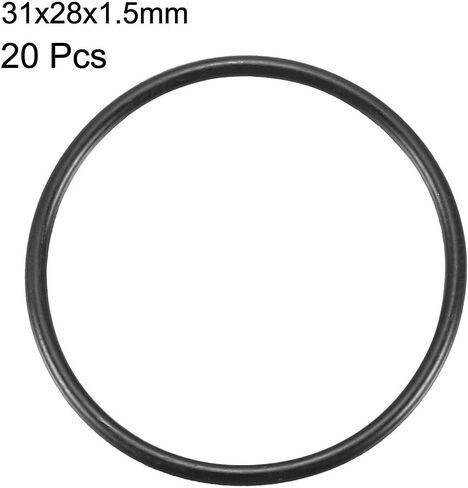 uxcell nitrile rrings o-reings ، 31mm OD 28mm id 1.5mm width ، metric sealing gasket ، حزمة 20 in Saudi Arabia