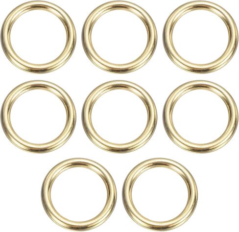 uxcell 8pcs H59 Brass O Ring ، 1.38 "OD. 1.02" سمك نحاسي سلس حلقة حلقة حلقة ملحومة حلقة الدائرة الدائرية لأمتعة حزام حاجز التزيين DIY ، in Saudi Arabia