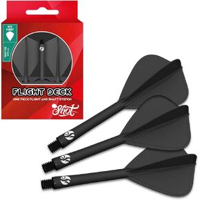 Shot! Darts Flight Deck One Piece Dart Flight and Shaft System, Reduced Deflections, Kite Shaped Flight Black (350 Micron) Available in Set of 3 in Saudi Arabia