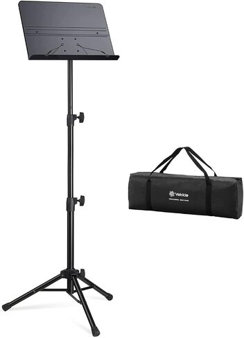 Vekkia Professional Portable Sheet Music Stand - Folding Adjustable Holder, with Carrying Bag, Sturdy for Instrumental Performance, Band & Travel in Kuwait