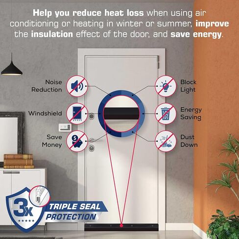 Brown Heavy Duty Silver Triple Seal Door Sweep for Gaps up to 1" Made in USA V-62T-BR (3 FT Long) in Kuwait