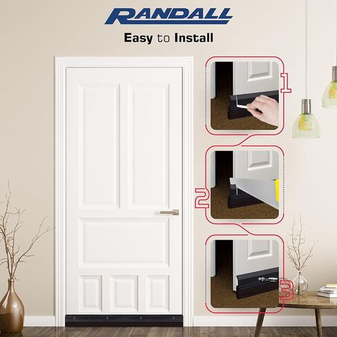 Brown Heavy Duty Silver Triple Seal Door Sweep for Gaps up to 1" Made in USA V-62T-BR (3 FT Long) in Kuwait