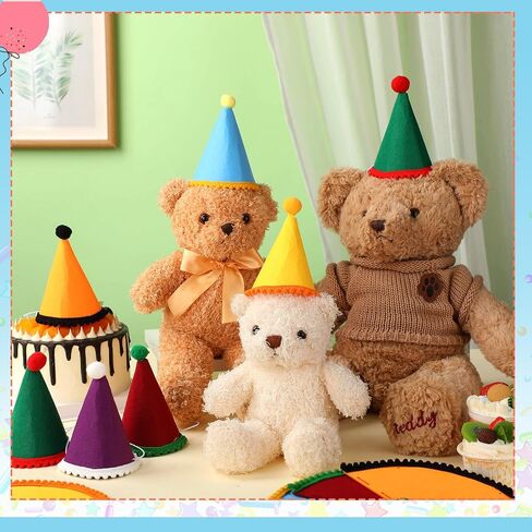 24 PCS Mini Party Hat لعيد ميلاد الحيوانات المحشوة DIY CONE CONE HAT مع POM للحرف in Saudi Arabia