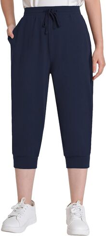 Weintee Women's Capri Sweatpants Joggers with Pockets 2 Pack in Saudi Arabia