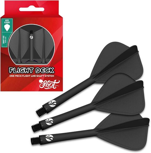 طلقة! Darts Flight Deck One Piece One Dart Flight and Shaft System ، انحرافات مخفضة ، طائرة طائرة ورقية أسود (350 ميكرون) متوفرة في مجموعة من 3 in Saudi Arabia