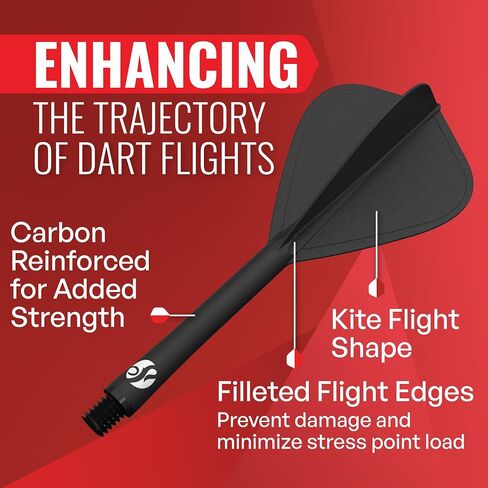 طلقة! Darts Flight Deck One Piece One Dart Flight and Shaft System ، انحرافات مخفضة ، طائرة طائرة ورقية أسود (350 ميكرون) متوفرة في مجموعة من 3 in Saudi Arabia