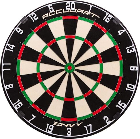 Accudart Envy Bristle Dartboard - 360 ° Pro -Glide Number Ring - نظام محاذاة Rota -X الدقيق - مستويات مستويين لمحاذاة مثالية - قسط الكيني سيسال in Kuwait