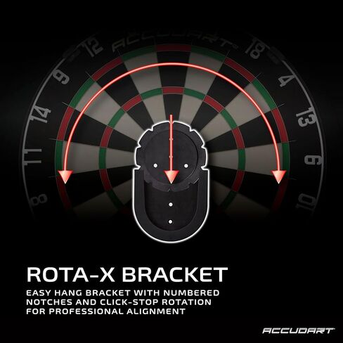 Accudart Envy Bristle Dartboard - 360 ° Pro -Glide Number Ring - نظام محاذاة Rota -X الدقيق - مستويات مستويين لمحاذاة مثالية - قسط الكيني سيسال in Kuwait