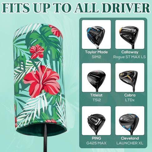 Golf Club Head Covers Driver Fairway Wood Hybrid with Barrel Design Protector Embroidered Leather in Saudi Arabia